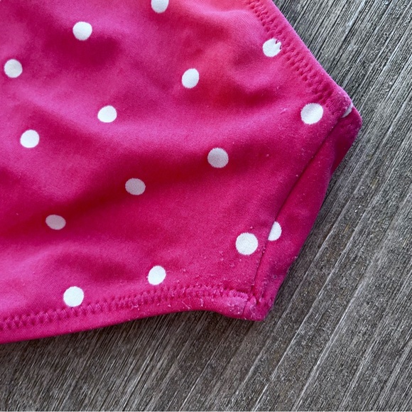 Primary one piece girls bathing suit coral polka dot size 2-3 - Picture 3 of 4